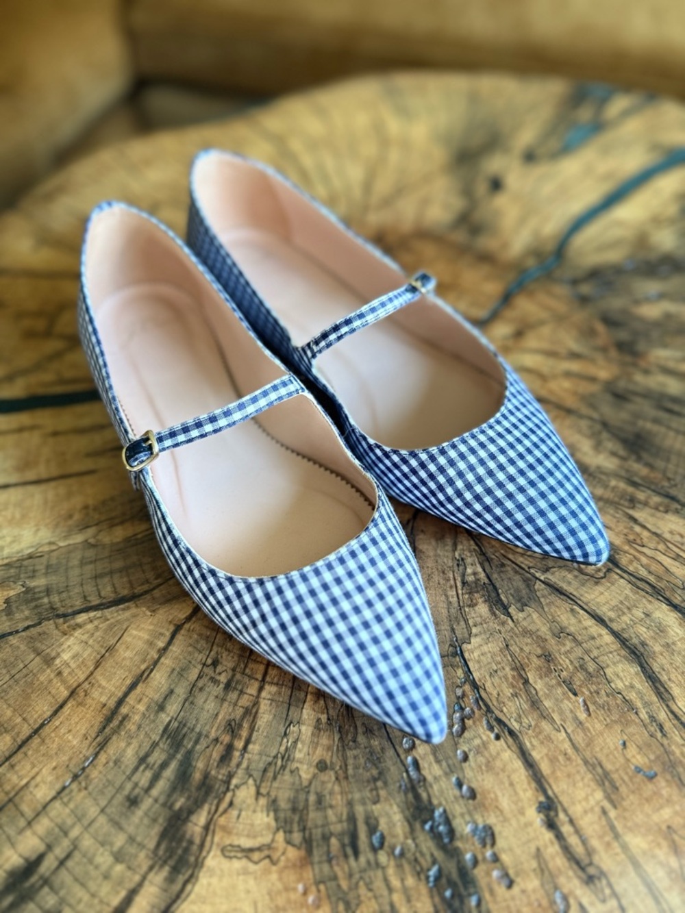 J. Crew Pointed-Toe Mary Jane Flats in Gingham - Picture 2 of 10